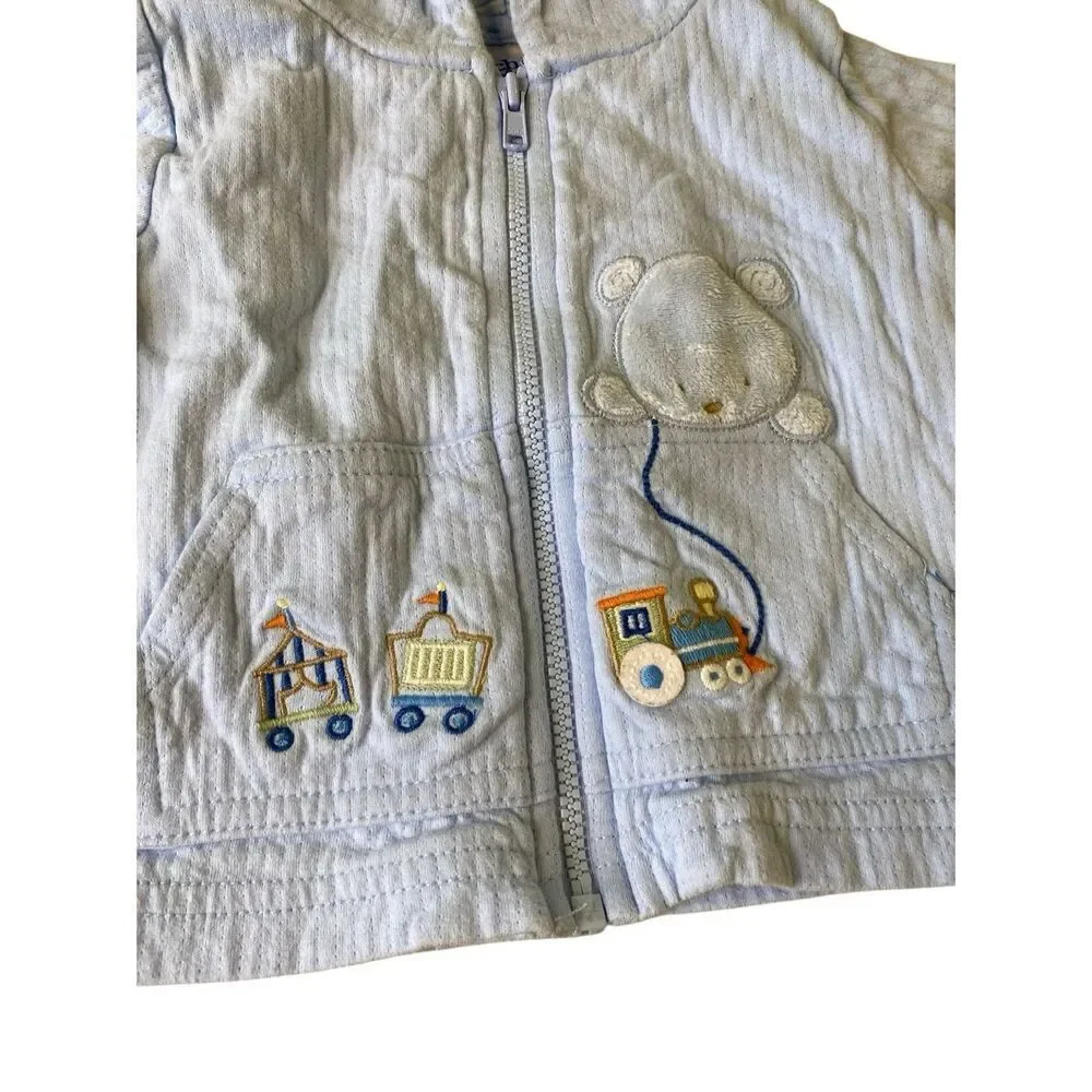 Baby Gap Carter’s Baby Boy Outfit Bundle 3-6M Hooded Romper Jacket Blue Striped